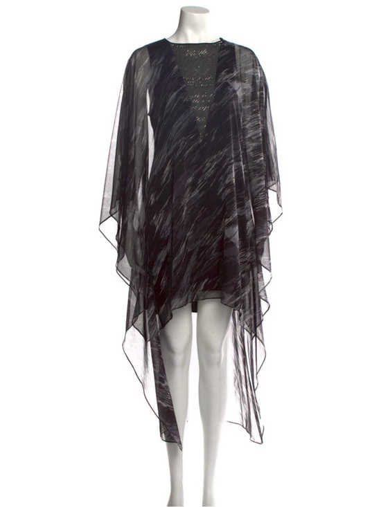 Halston Heritage Dresses & Skirts - Halston Heritage Black Sheer Asymmetrical Overlay Dress